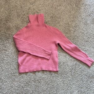 Soft Pink Cowl Neck Sweater with Long Sleeves